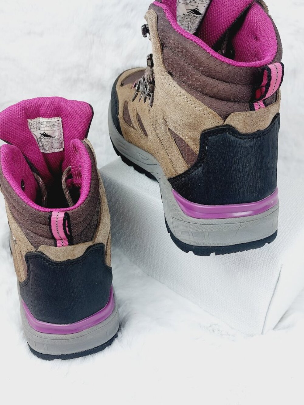 High Sierra Trekker Women's Brown Pink Lace-Up Waterproof Hiking Boots Size 7.5 - Picture 9 of 12